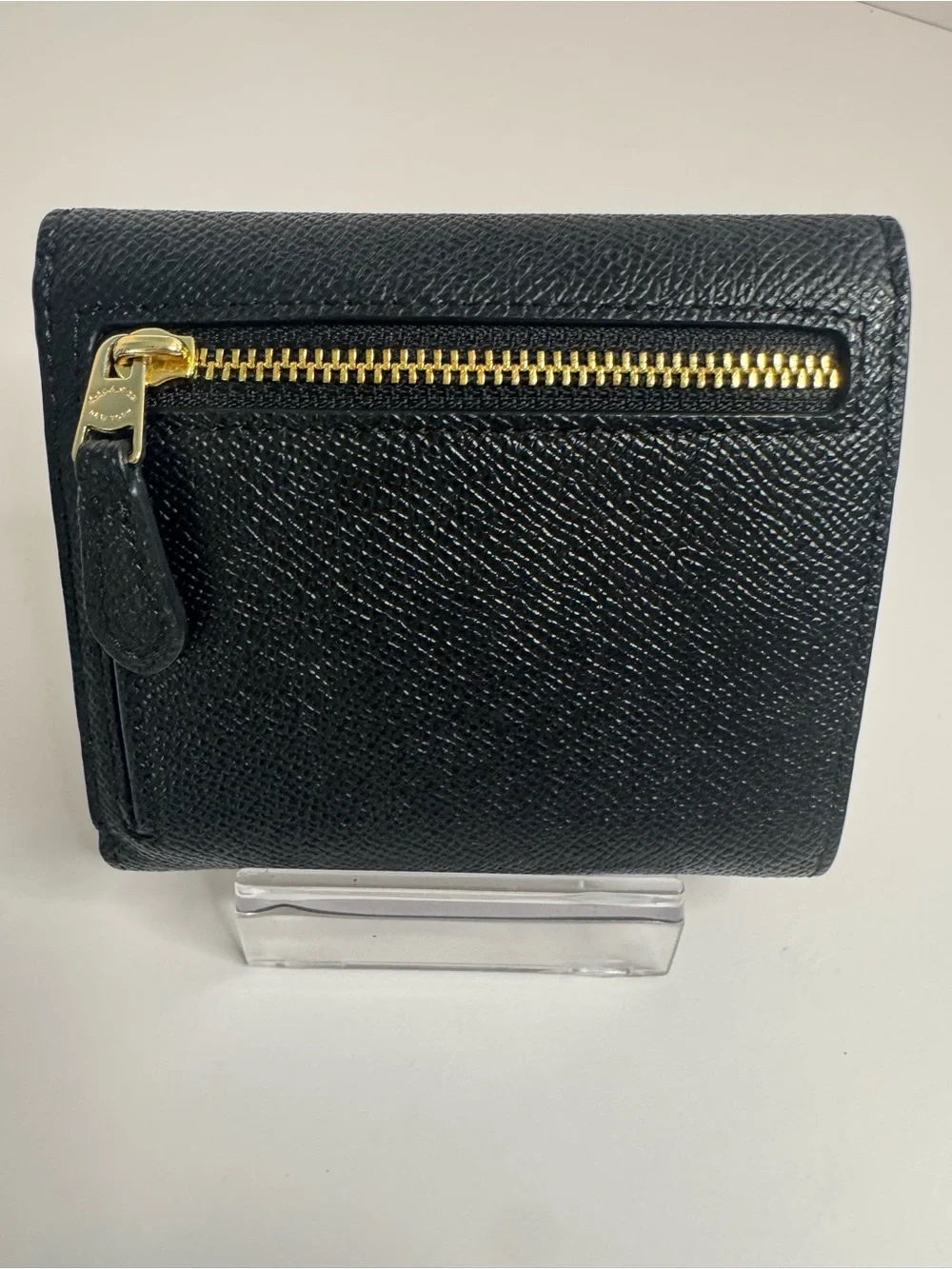#423 Coach Wyn Crossgrain Leather Trifold Compact Wallet